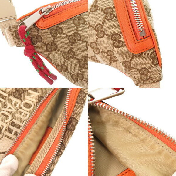 Gucci THE NORTH FACE GG canvas leather waist bag beige orange - Picture 8 of 8
